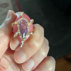 Ross-Simons Gold Ring with Pink and Purple Gemstones